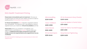 skin treatment pricing
